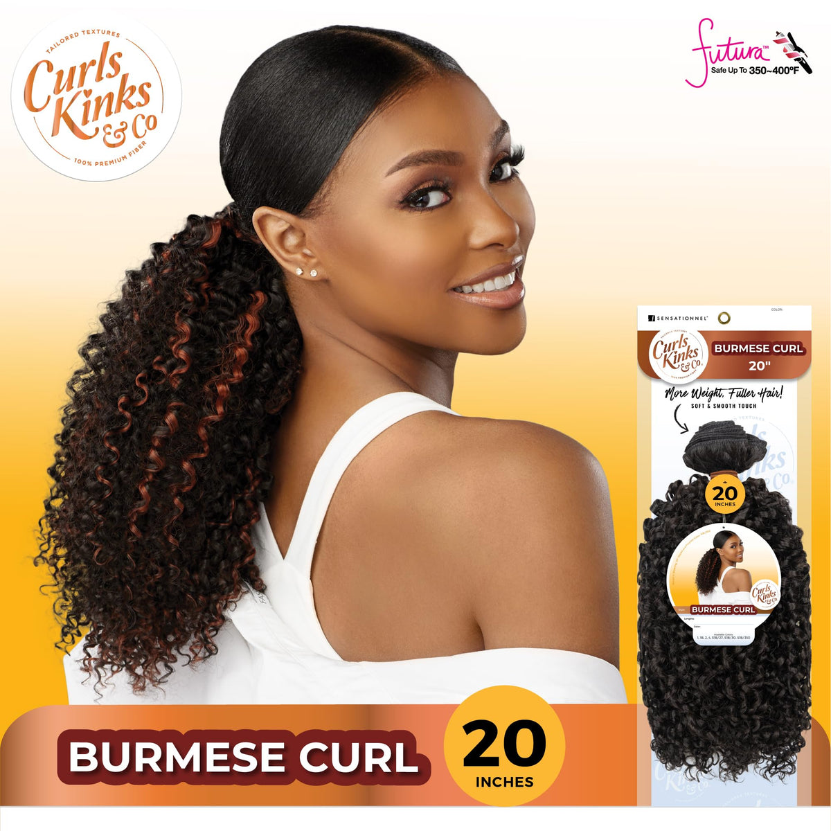 Sensationnel CKCO Synthetic Bundle-Burmese Curl,1 pack 20 inch, S1B/350