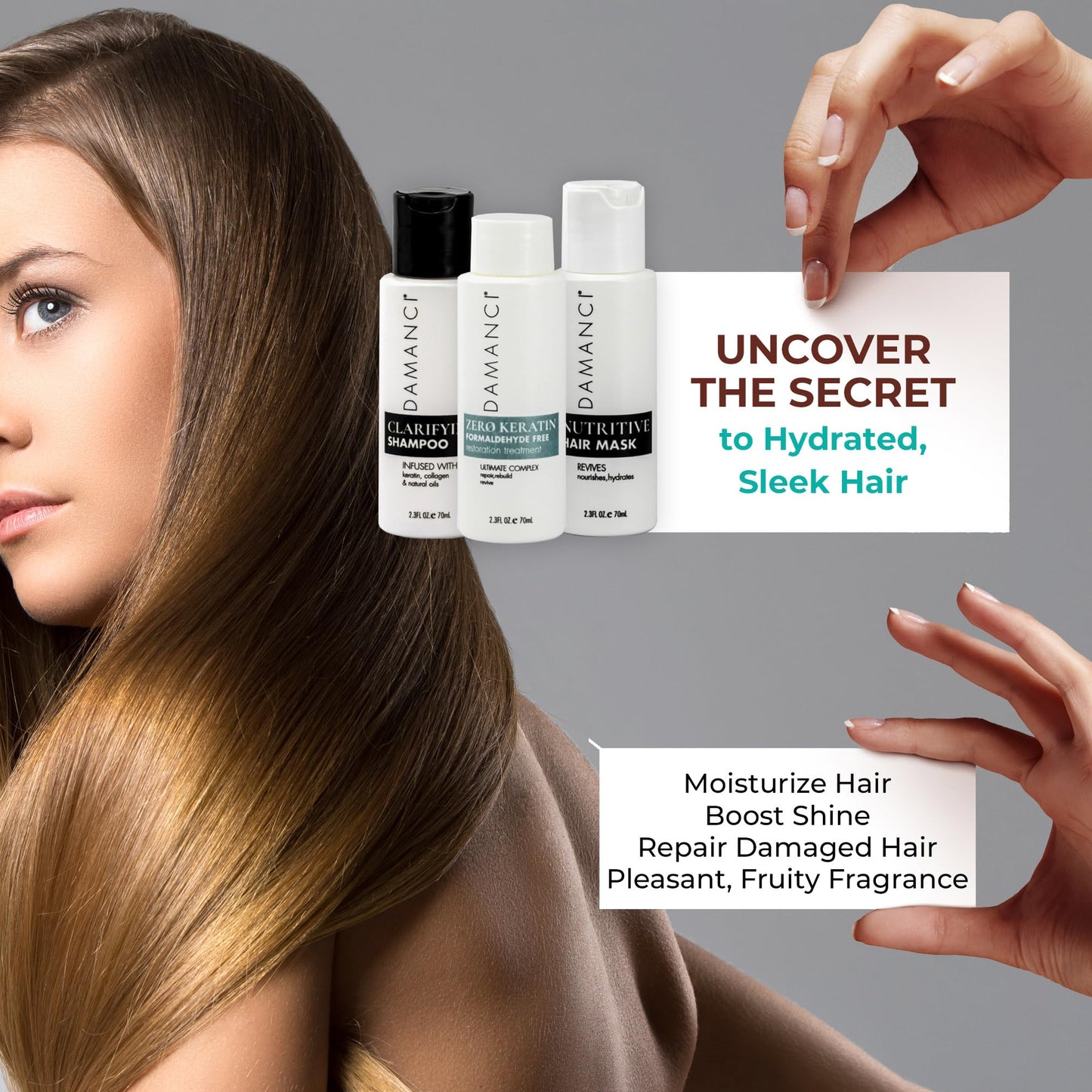 DAMANCI ZerO Keratin Revival Kit, Formaldehyde Free Keratin Hair Treatment, Tratamiento Para el Cabello, Keratina Organica sin Formol y Mascarilla Beauty & Personal Care DAMANCI