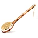 Shower Brush with Natural Bristle - Long Bamboo Handle Bath Body Brush for Wet or Dry Brushing - Improves Blood Circulation, Exfoliating Skin Beauty & Personal Care Lauliven
