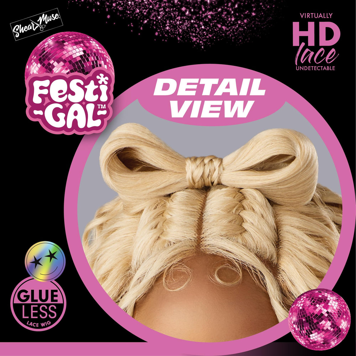 Sensationnel Shearmuse Festigal Lacewig-Ribbon Gal, BLEACHBLONDE