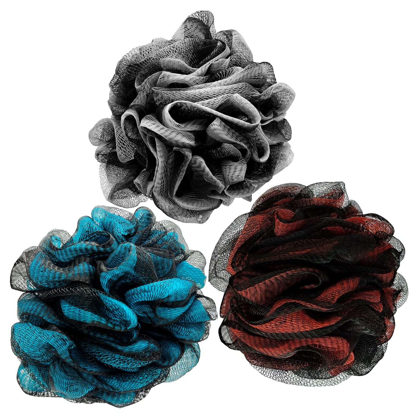 Loofah Bath Shower Sponge Body Scrubber,Extra Large 75g XL Exfoliate Mesh Pouf Shower Bouquet,3 Pack Body Wash for Women and Men Beauty & Personal Care Scartink