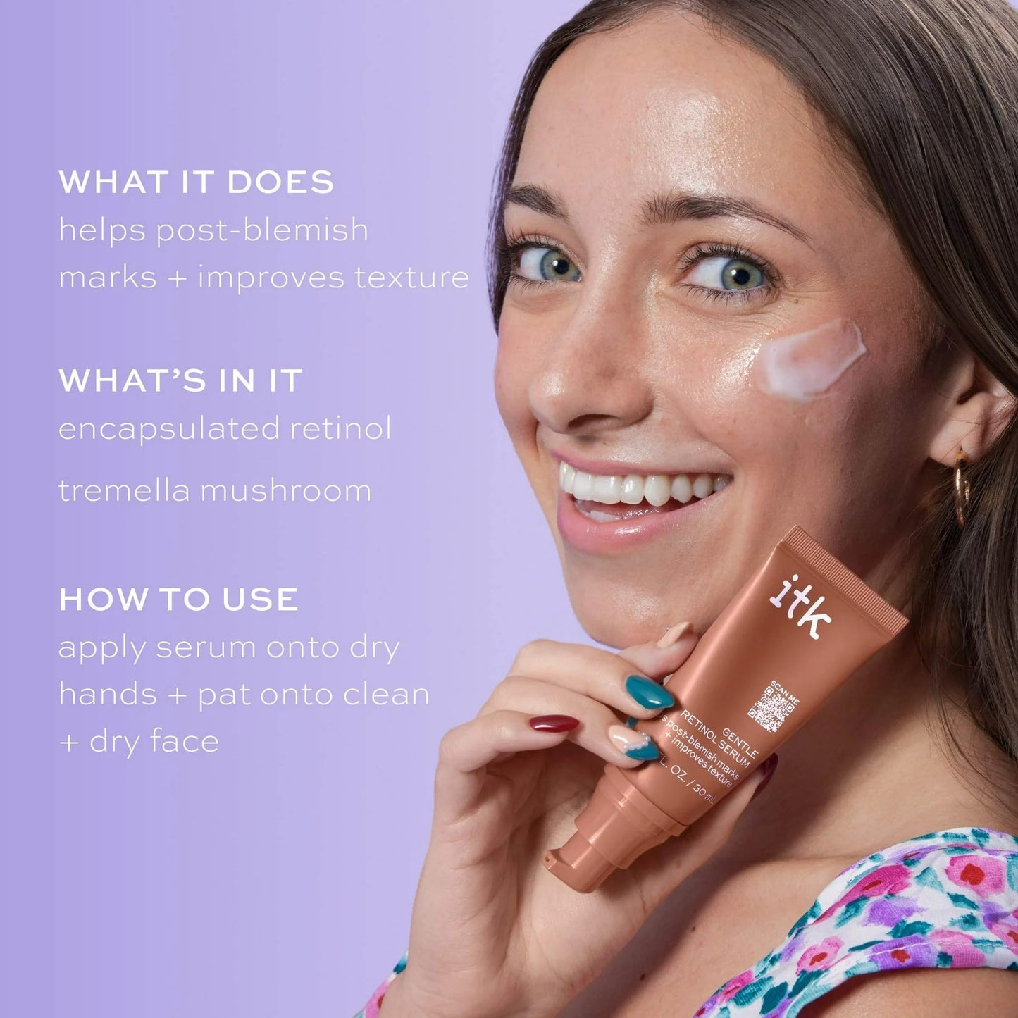 ITK Skincare Gentle Hydrating Nightly Retinol Facial Serum for All Skin Types, 1 oz Beauty & Personal Care ITK