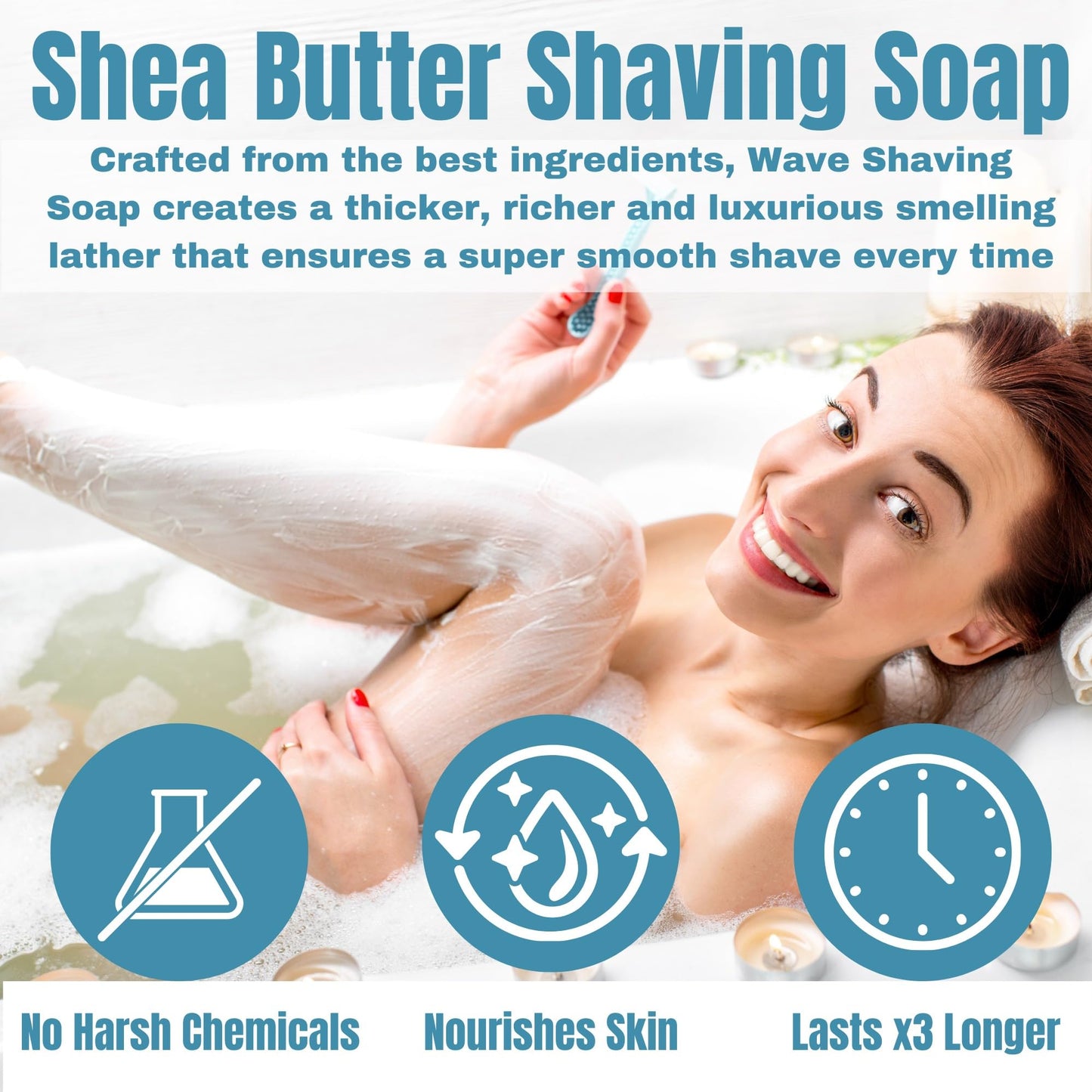 Women's Fragrance Free Shea Butter Shaving Soap - Ideal for Sensitive Skin, Long Lasting, and Perfect for Shaving Legs - Moisturizes and Rehydrates Beauty and Personal Care G.B.S