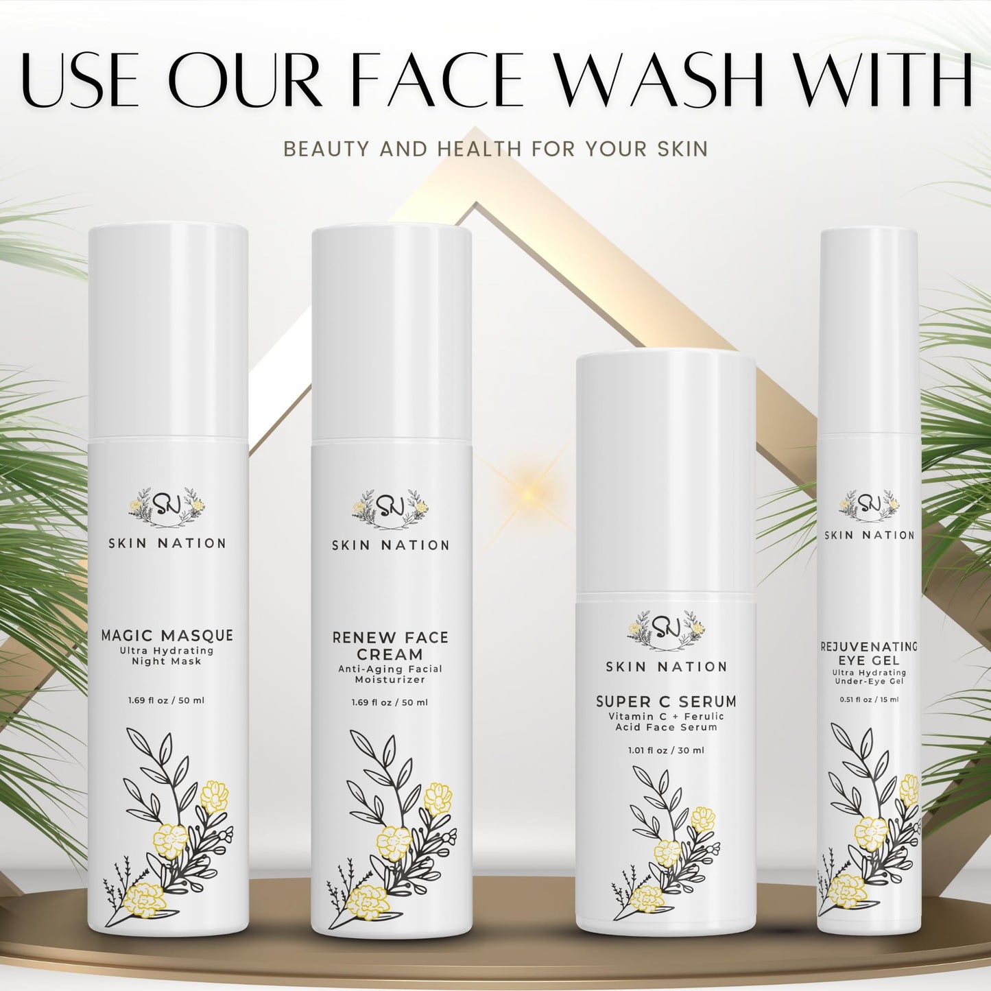 Skin Nation Hydrating Gentle Face Wash with Organic Aloe and Chamomile for Dry, Oily and Sensitive Skin, Paraben Free and Sulfate Free, 5.1 Fl Oz Beauty & Personal Care Skin Nation