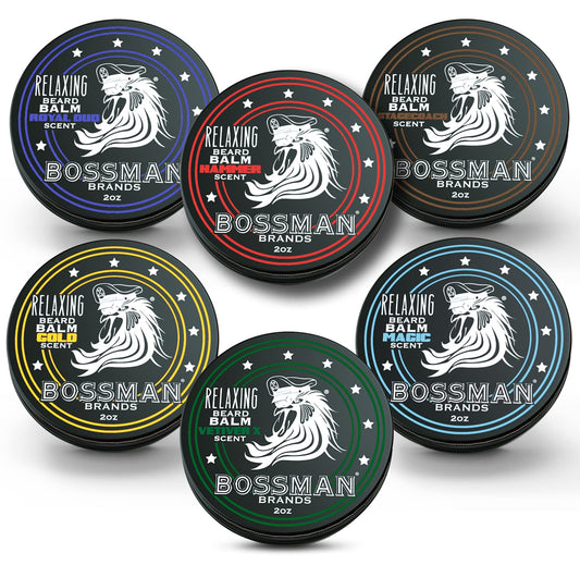 Bossman Beard Balm Variety Pack - Beard Grooming, Growth and Care Kit - Softener and Moisturizer - All 6 Scents Beauty & Personal Care Bossman