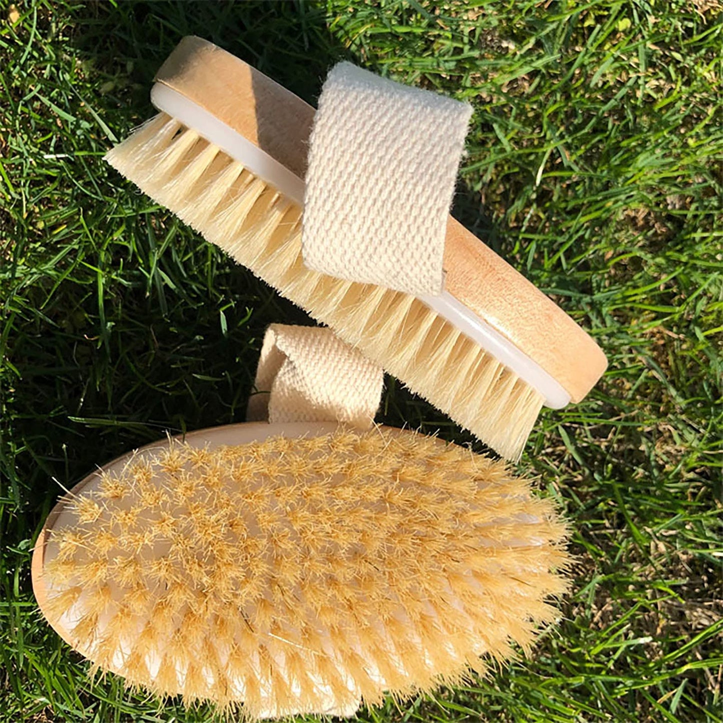 2 Pack Dry Brushing Body Brush for Lymphatic Drainage,Natural Bristle Exfoliating Body Scrubber for Women,Bath & Body Brushes for Cellulite Beauty and Personal Care Gooddyiyukey