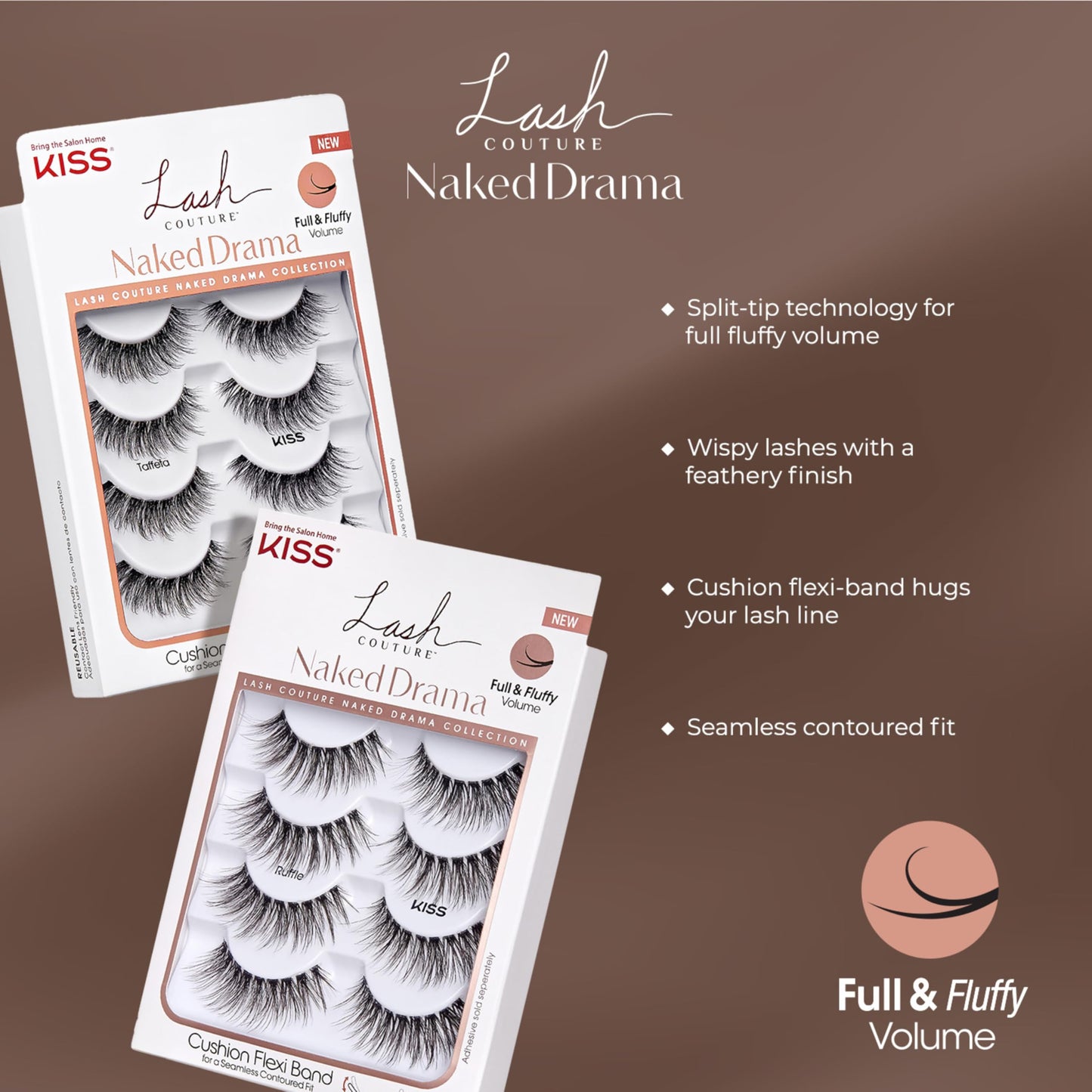 Kiss Lash Couture Naked Drama Collection Ruffle (Pack of 6) Beauty & Personal Care KISS