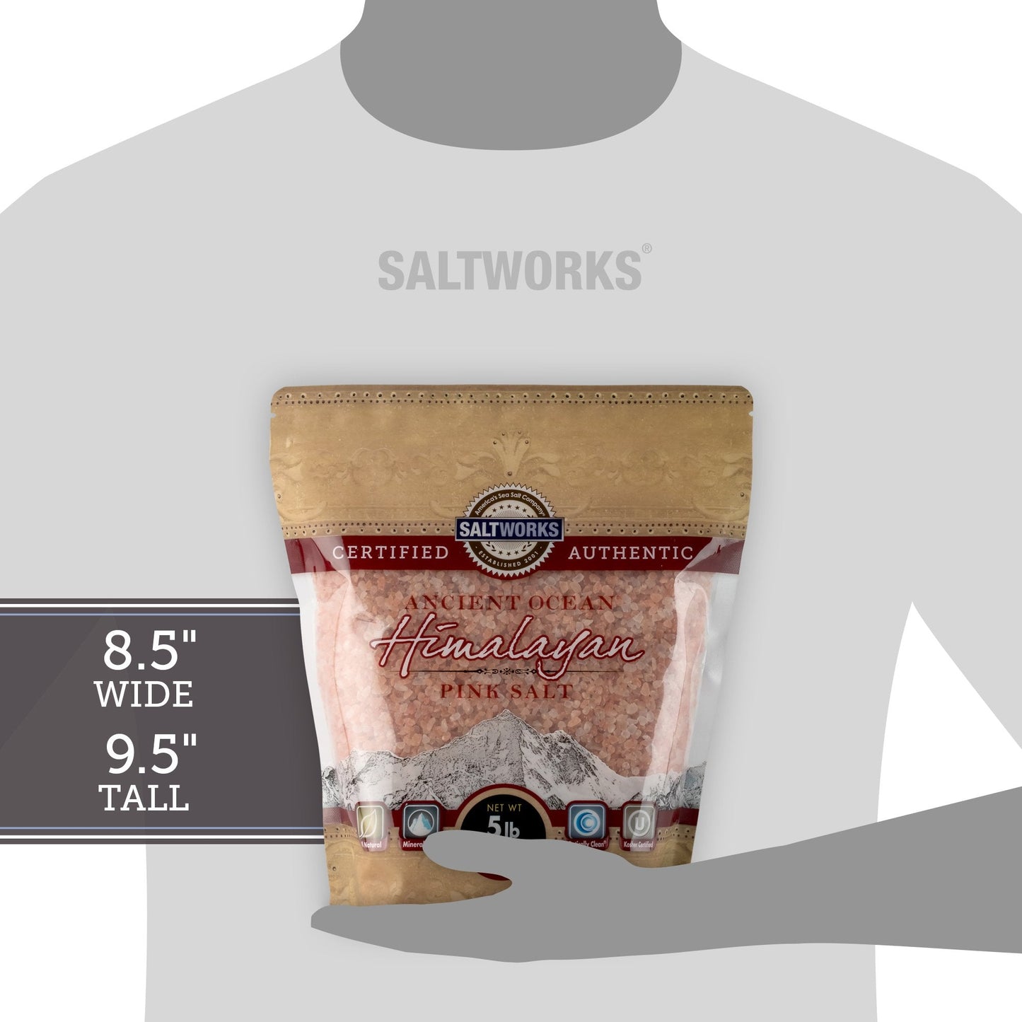SaltWorks Ancient Ocean Himalayan Pink Salt, Coarse Grain, 5 Pound Bag Beauty and Personal Care SaltWorks