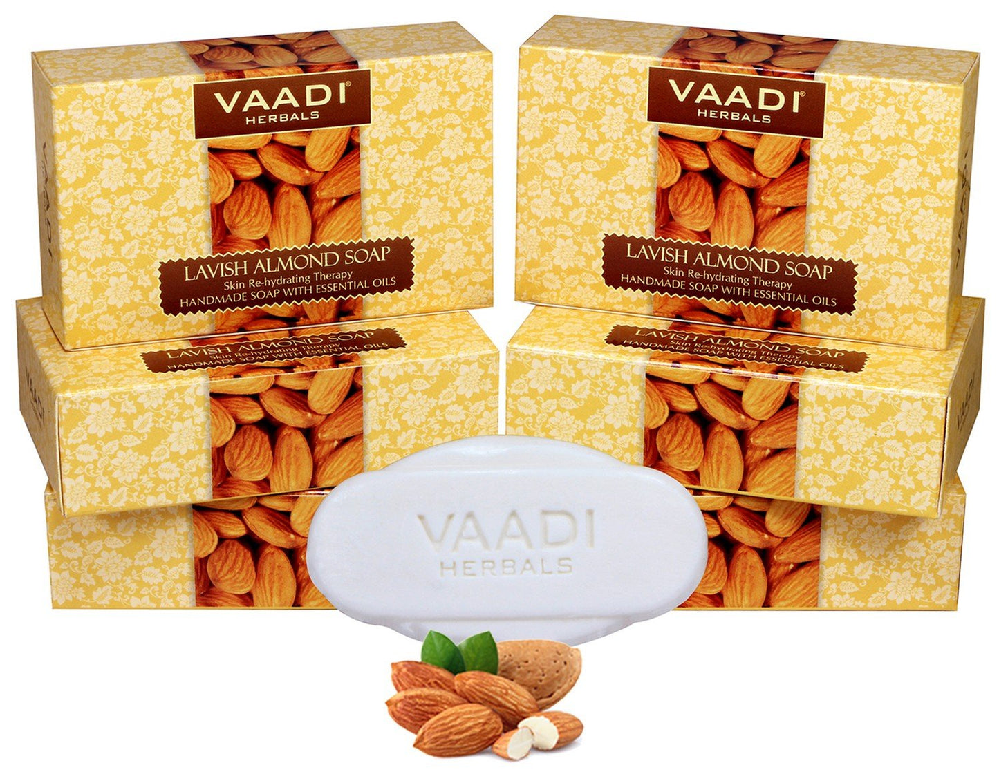 Vaadi Herbals Skin Rehydrating Lavish Almond Soap 6x75g Beauty & Personal Care Vaadi Herbals