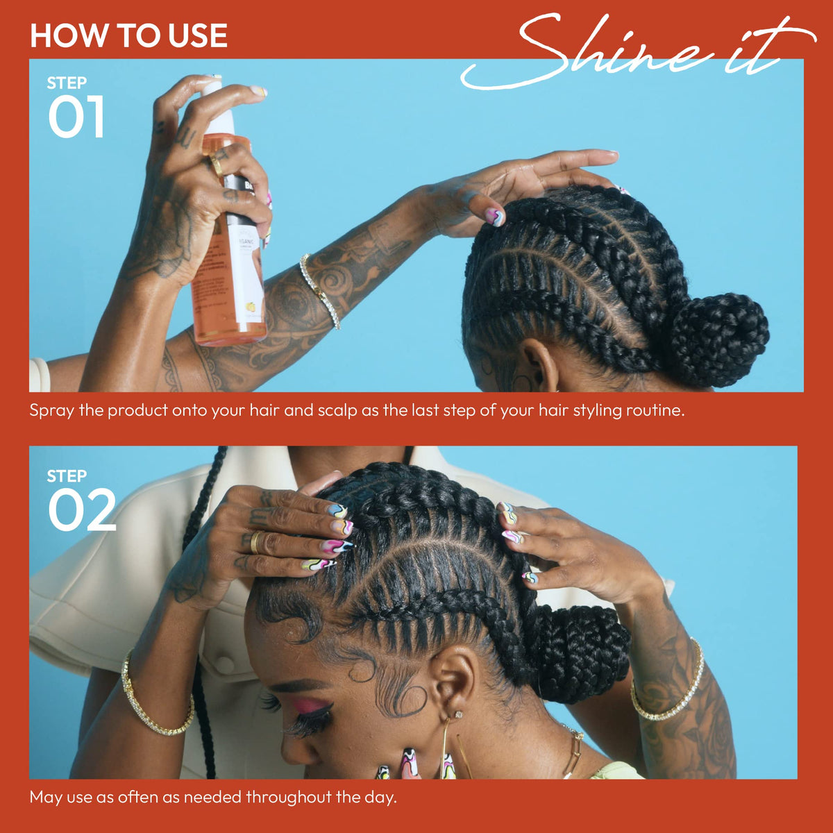 Red by Kiss Braid Sheen Refresher Spray, Long Lasting Hydration, Refresh Curls & Braid,Highest Shine, Soothes Scalp, Nourishes Dry Crips Hair Beauty & Personal Care Red by Kiss