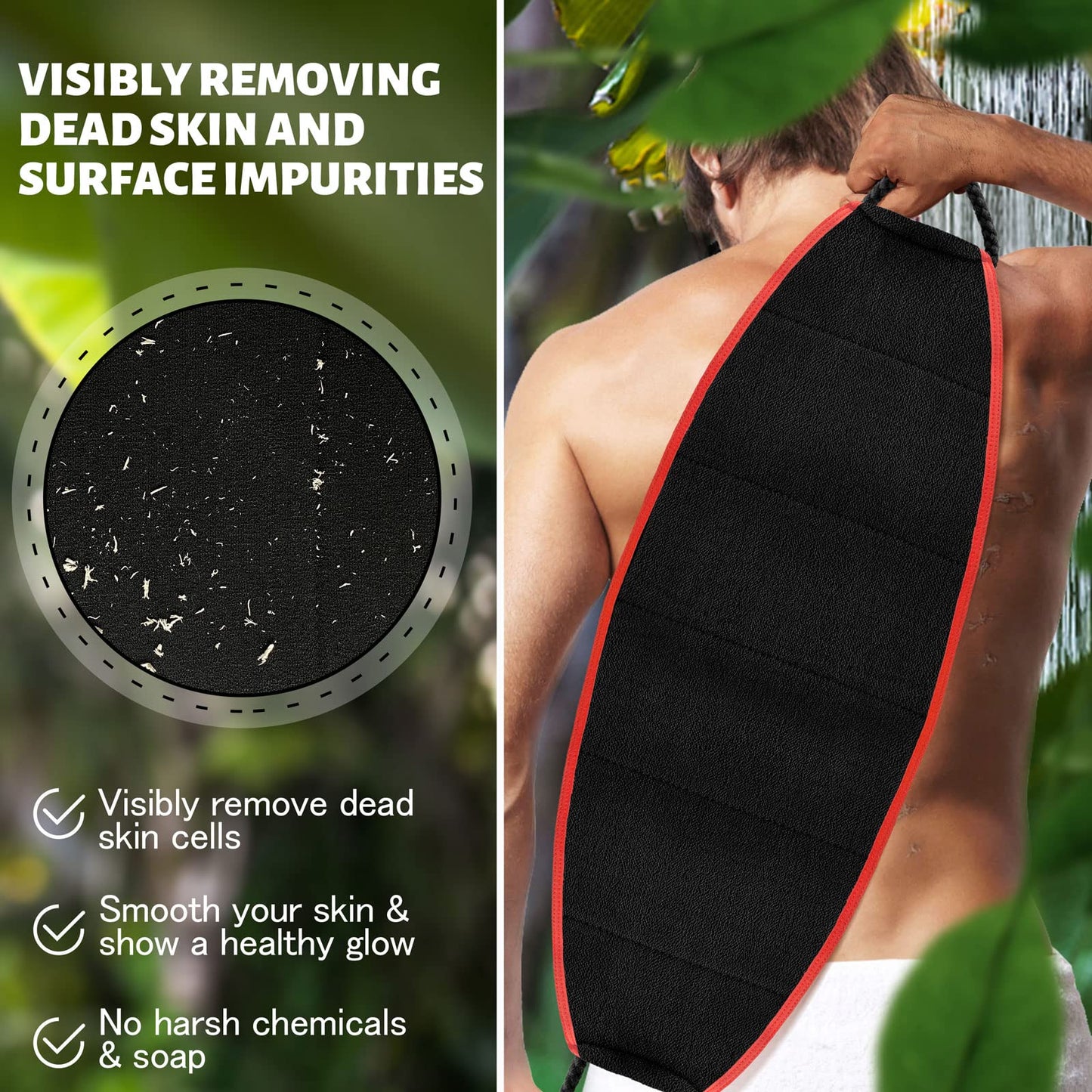 Evridwear Exfoliating Body Scrubber with Handles Back Washer Back Scrubber for Shower Bath Dry Skin Whole Body Deep Clean Men Women(Heavy) Beauty & Personal Care Evridwear
