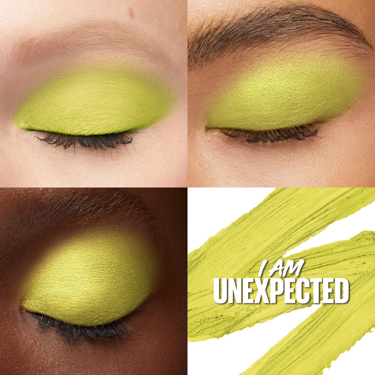 MAYBELLINE Color Tattoo Longwear Multi-Use Eye Shadow Stix, All-In-One Eye Makeup for Up to 24HR Wear, I am Unexpected (Lime Green Matte), 1 Count