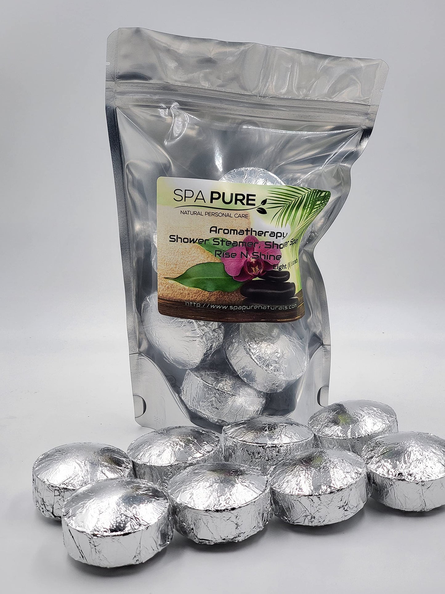 Spa Pure Rise N Shine: Aromatherapy Shower Bombs/Tablets 100% Natural/Organic Essential Oils - Transform Your Shower - Transform Your Mood (8 Count) Beauty and Personal Care Spa Pure