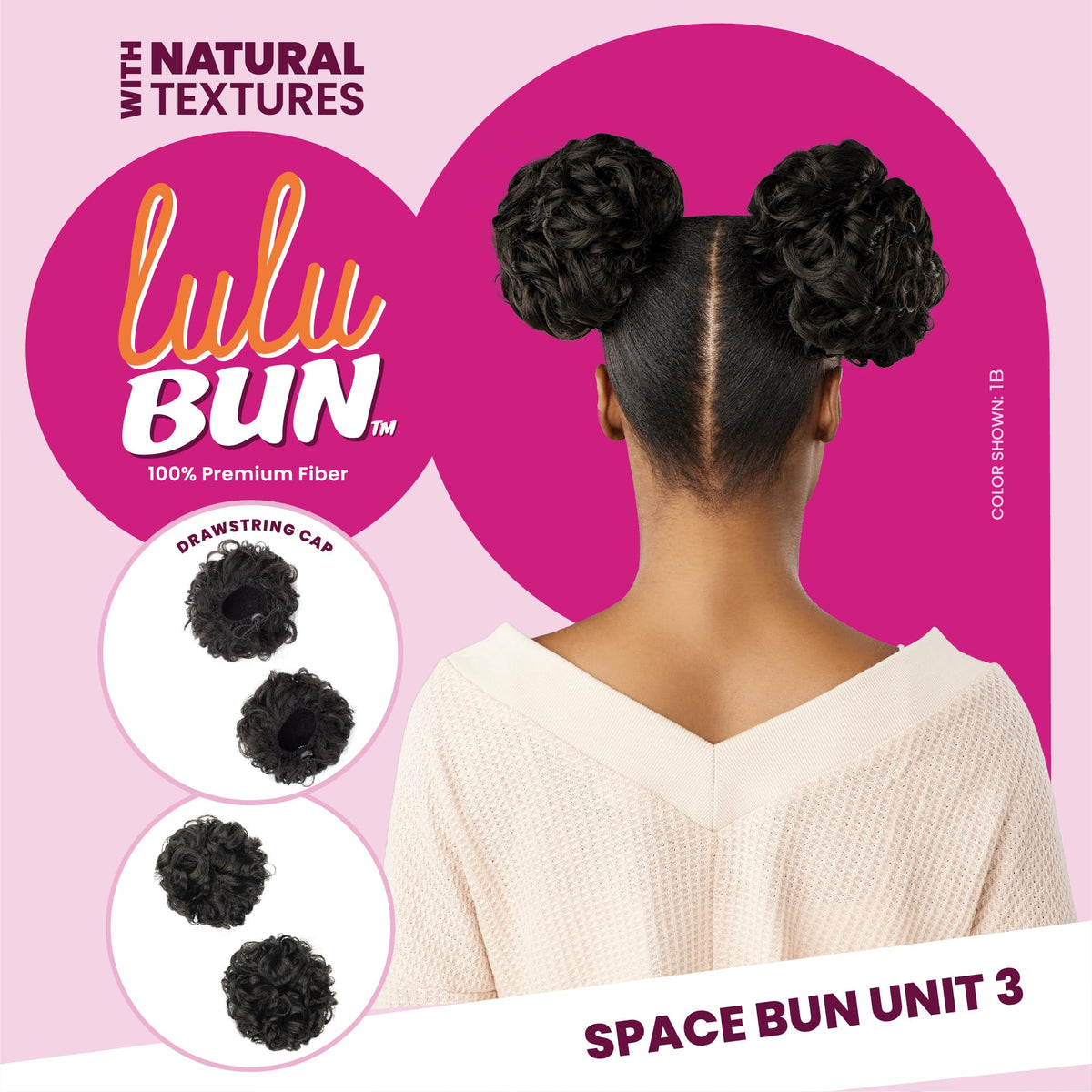 Sensationnel Lulu Bun Hairextensions-Space Buns Unit 3,1 JETBLACK