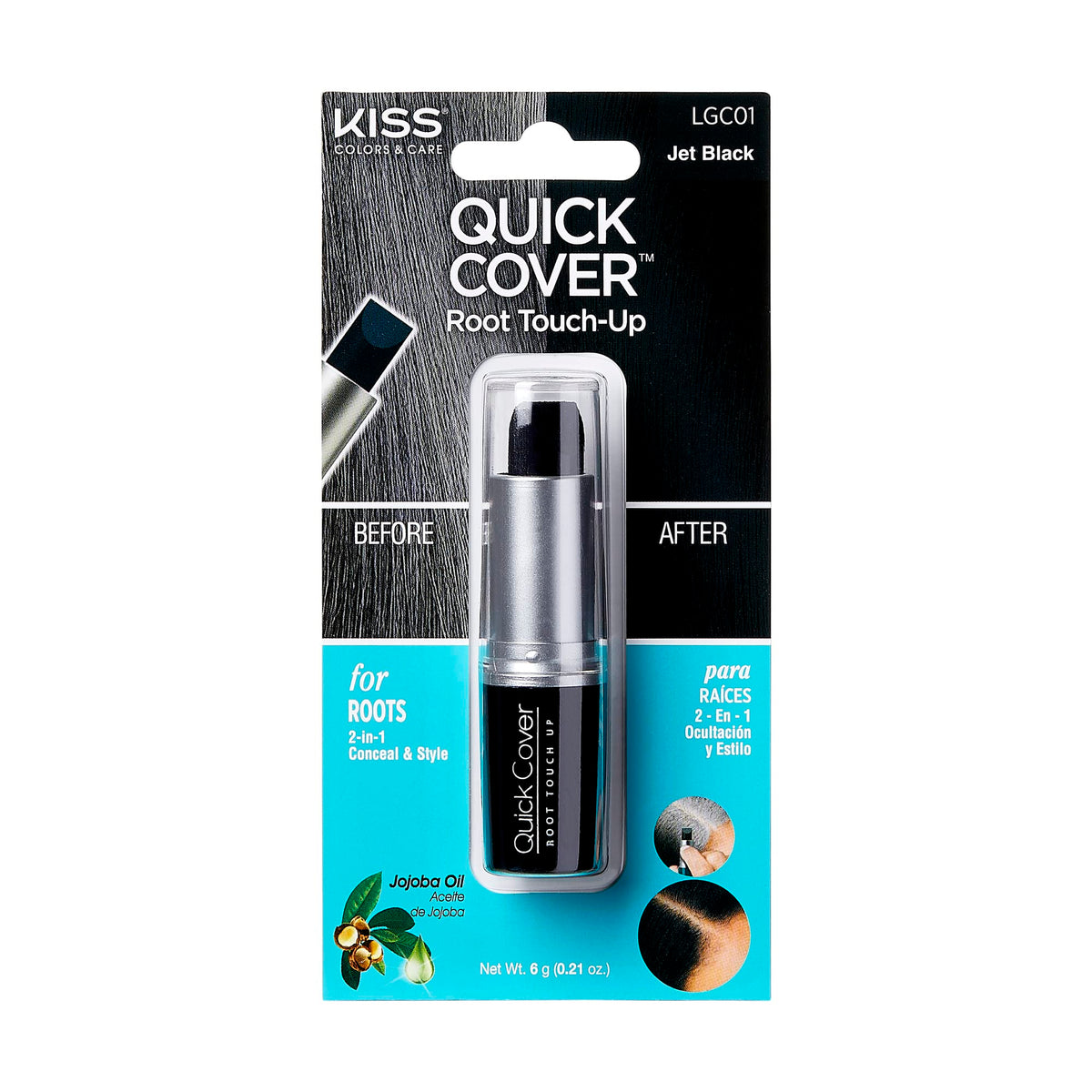 RED by Kiss Quick Cover Root Touch Up Stick, Water-Resistant Temporary Gray Hair Concealer with Brush for Roots and Beard, Long-Lasting Coverage, Easy Beauty & Personal Care Red by Kiss