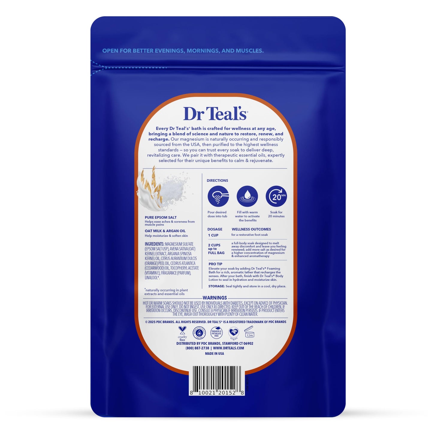 Dr Teal's Epsom Salt Magnesium Soak, Soothe & Comfort with Oat Milk & Argan Oil, 3 lbs Beauty and Personal Care Dr Teal's
