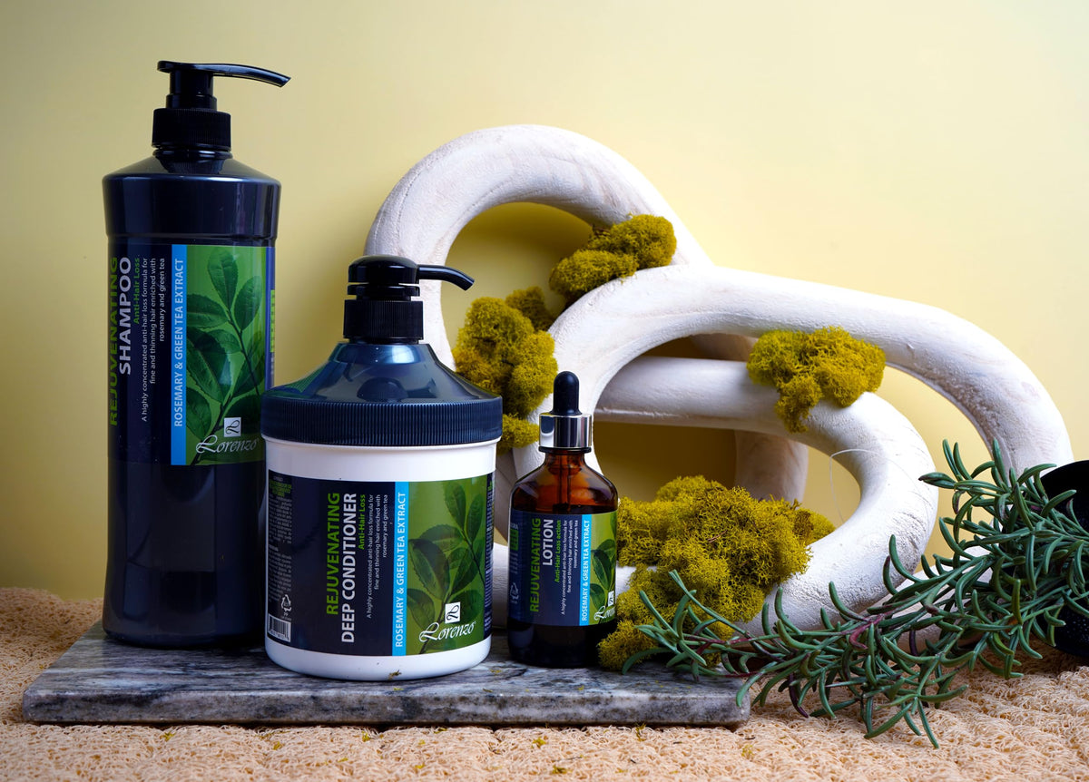 L Lorenzo Rejuvenating Shampoo 33.78fl.oz/1000ml | A highly concentrated Anti-Hair Loss Formula | Rosemary & Green Tea