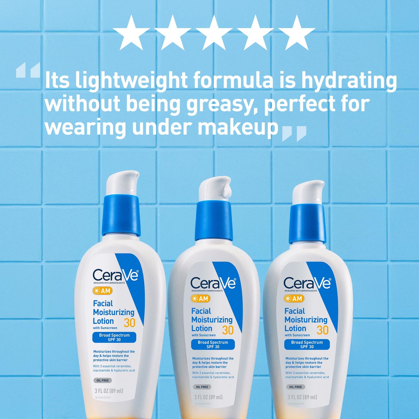 CeraVe AM Facial Moisturizing Lotion with SPF 30, Oil-Free Face Moisturizer with SPF, Formulated with Hyaluronic Acid, Niacinamide & Ceramides Beauty & Personal Care CeraVe
