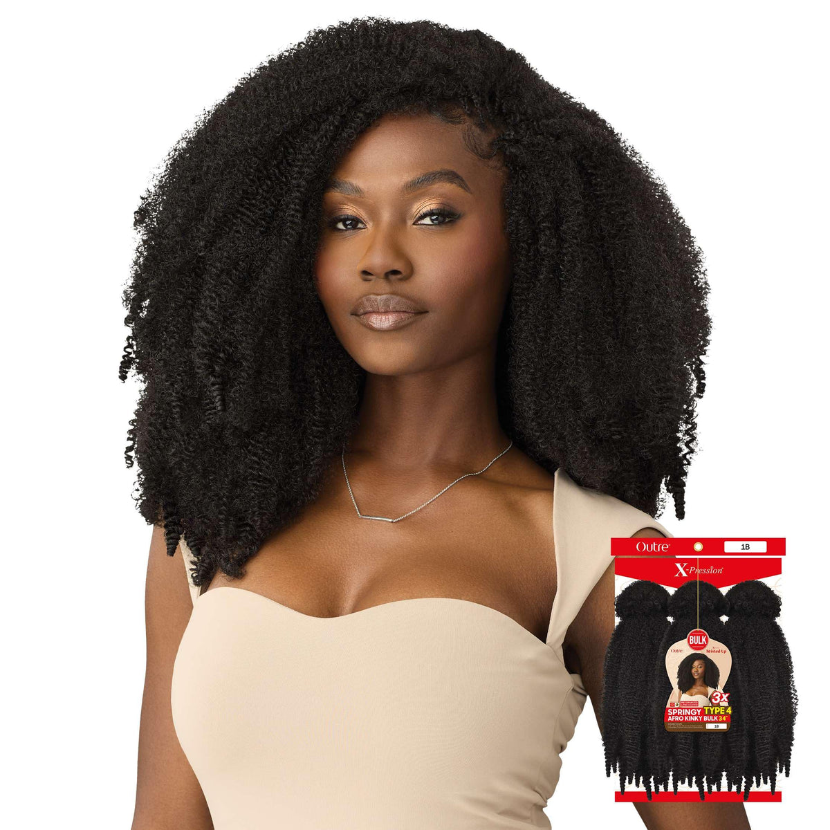 Outre X-Pression Twisted Up - Springy Type 4 Kinky Bulk 34" 3X (LIGHT AUBURN 30)