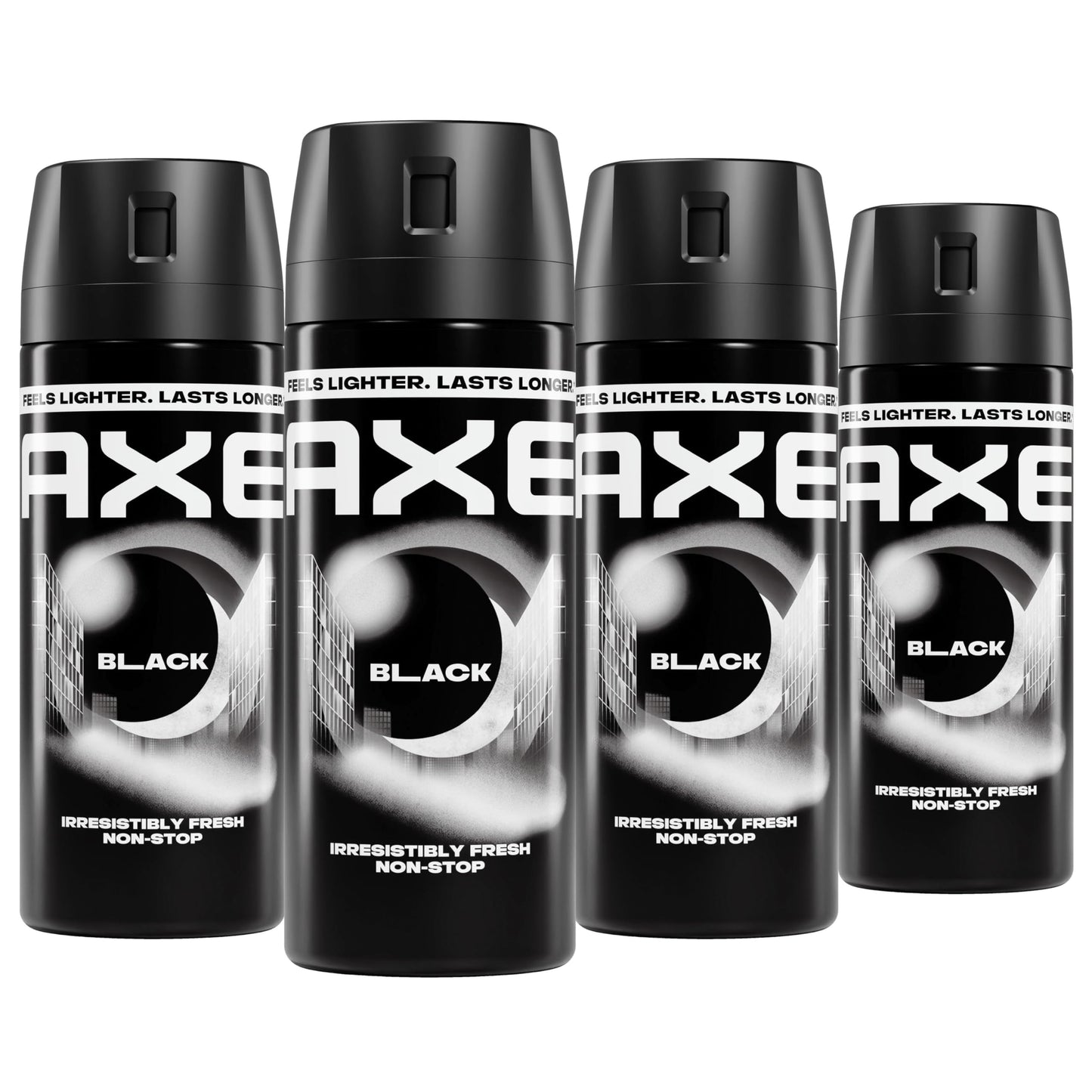 AXE Body Spray 4 Count Black 48 Hour All Over Fresh Aluminum Free 2.9 oz Beauty and Personal Care AXE