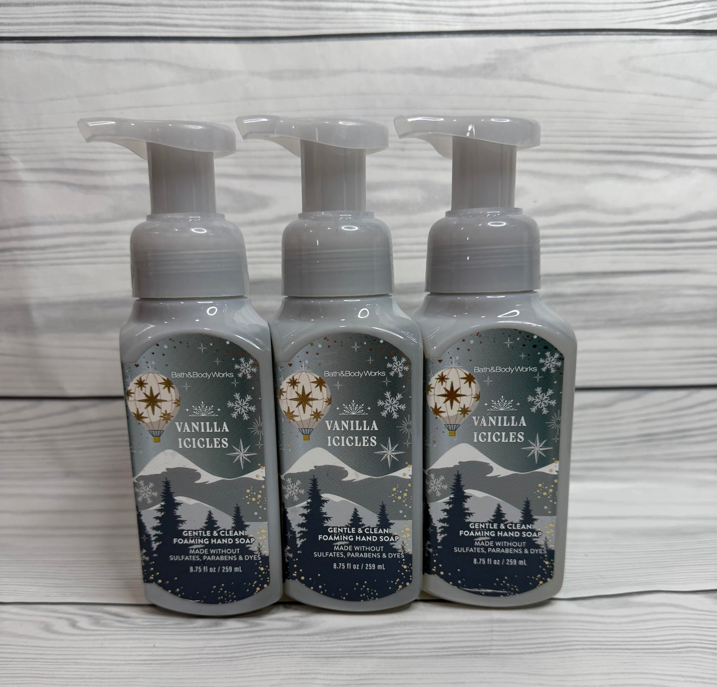 Bath and Body Works Vanilla Icicles Gentle & Clean Foaming Hand Soap Pack of 3 Beauty & Personal Care Bath & Body Works