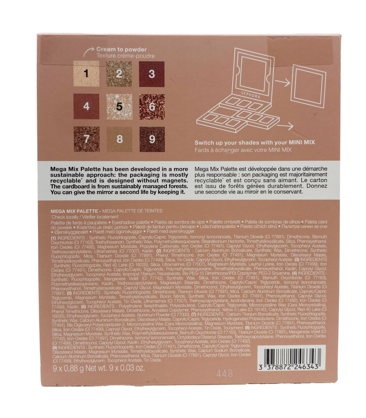 SEPHORA COLLECTION Mega Mix Eyeshadow Palette - Rebellious Rosey Nude (.27 Oz)