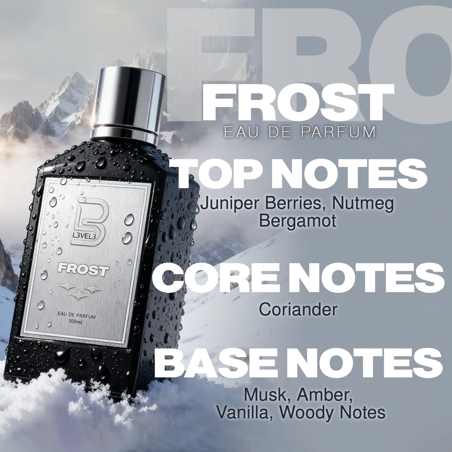 L3 Level 3 Eau de Parfum Cologne for Men - Long Lasting EDP - Juniper, Frozen, Pine Notes - 3.38 fl oz (Frost) Beauty & Personal Care L3