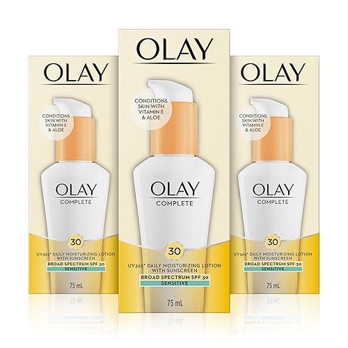 Olay Complete Lotion Moisturizer with Sunscreen SPF 30 Sensitive, 2.53 Fluid Ounce, Pack of 3 Beauty & Personal Care Olay
