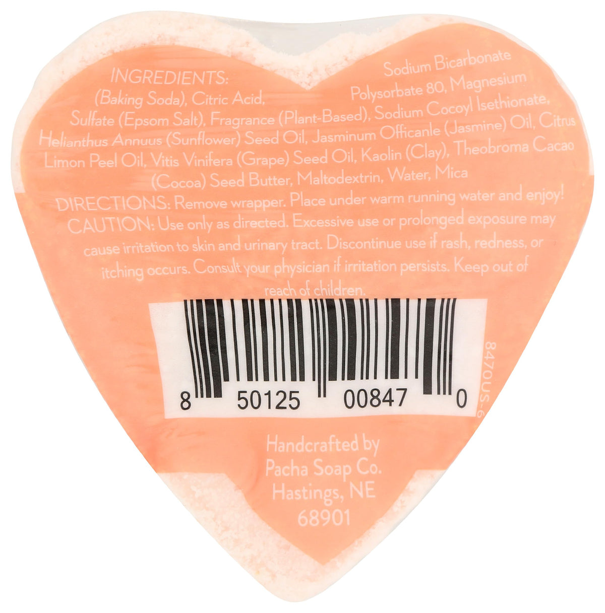 Pacha Soap Jasmine Gardenia Heart Froth Bomb, 5 Oz Beauty & Personal Care Pacha Soap Co