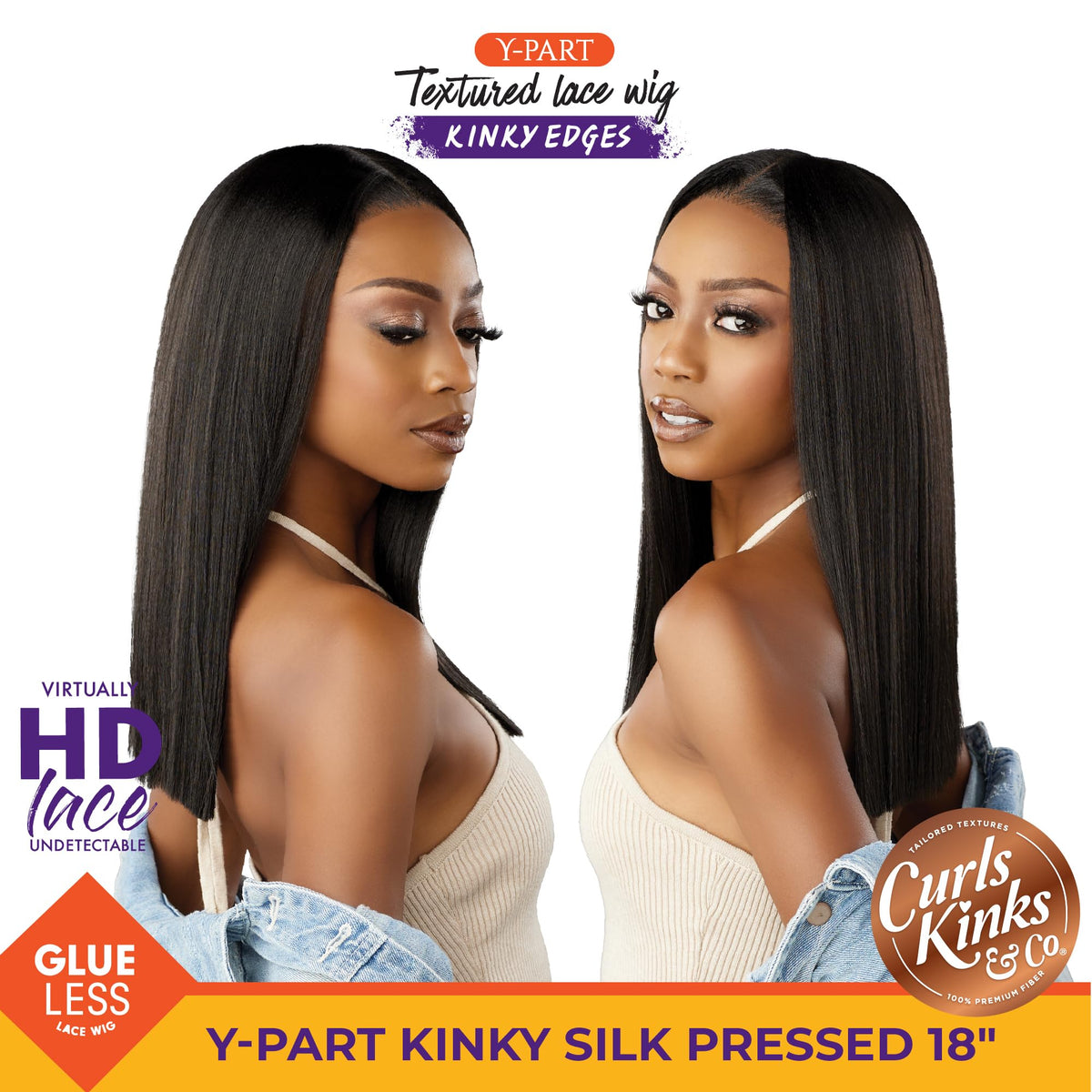 Sensationnel CKCO Kinkyedges Wig-Kinky Silk Pressed 18 Inch, F1B/30