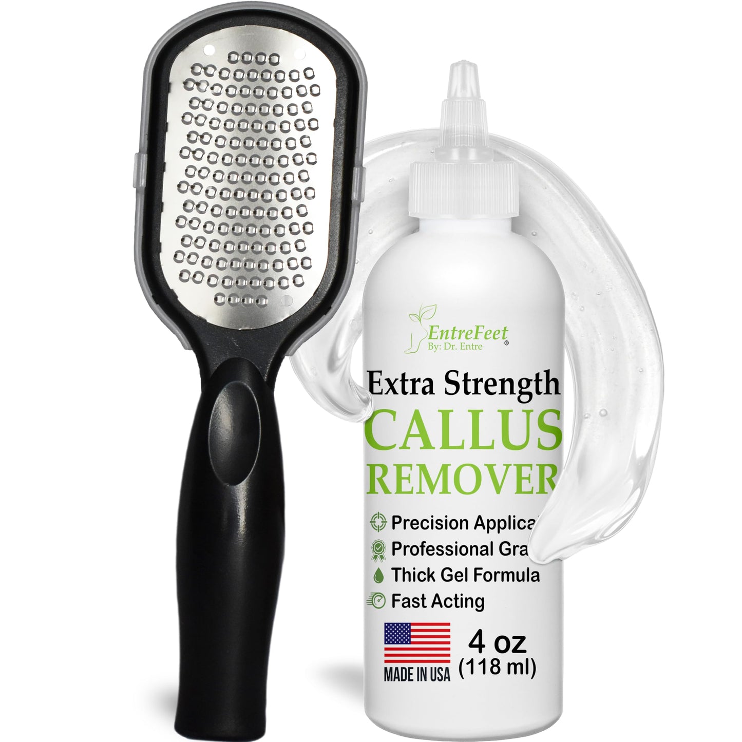 Dr. Entre's Callus Remover Gel & Foot File: Extra Strength Callus Remover for Feet, Foot Callus Remover Care, Pedicure Tools Supplies, Spa Kit, Dead Beauty and Personal Care EntreFeet