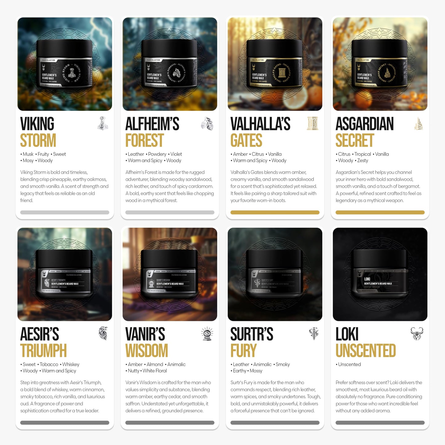 Gentlemen's Beard & Mustache Wax for Men by Beard Struggle - Viking Beard Wax Helps to Tame Style & Groom - Gold Collection - Asgardian Secret Beauty and Personal Care The Beard Struggle