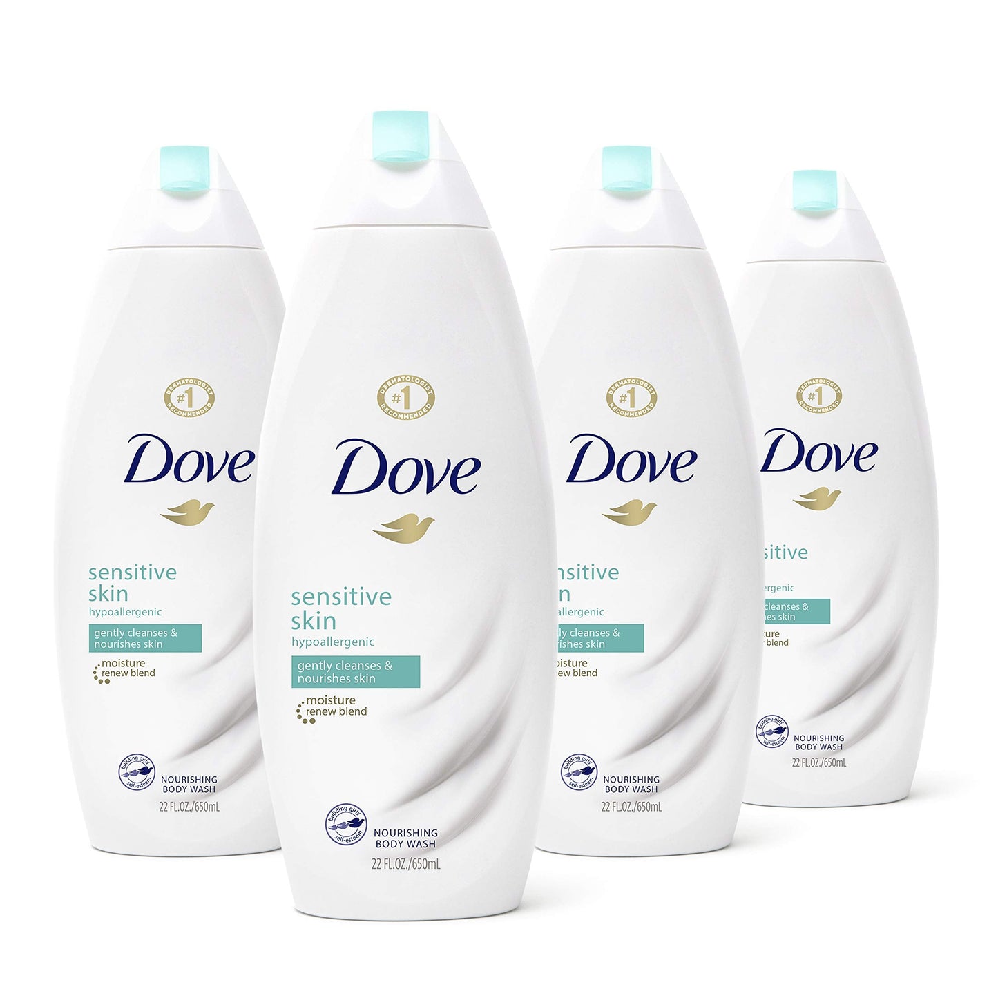 Dove Sulfate Free and Hypoallergenic, Sensitive Skin Body Wash, 22 Fl Oz (Pack of 4) Beauty & Personal Care Dove