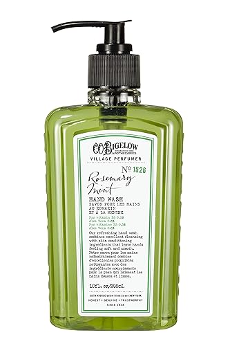 C.O. Bigelow Rosemary Mint Hand Wash, Village Perfumer Liquid Hand Soap with Aloe Vera & B5, 10 Fl Oz Beauty & Personal Care C. O. Bigelow