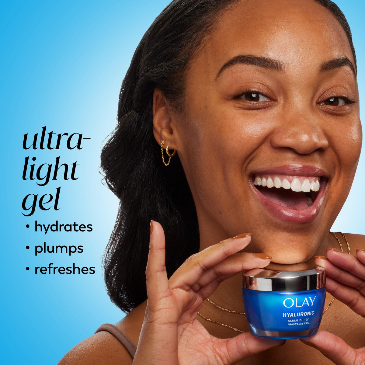 Olay Hyaluronic Acid Face Moisturizer, Instant Hydration for Women, Fragrance-Free - Dry Skin Solution, Glowing, Smoothing, Plumping, Renewing Beauty & Personal Care Olay