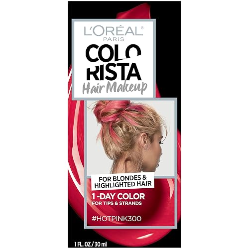 L'Oreal Paris Hair Makeup Temporary 1-Day Hair Color for Blondes, Hot Pink 300, 1 Fluid Ounce Beauty & Personal Care L'Oreal Paris