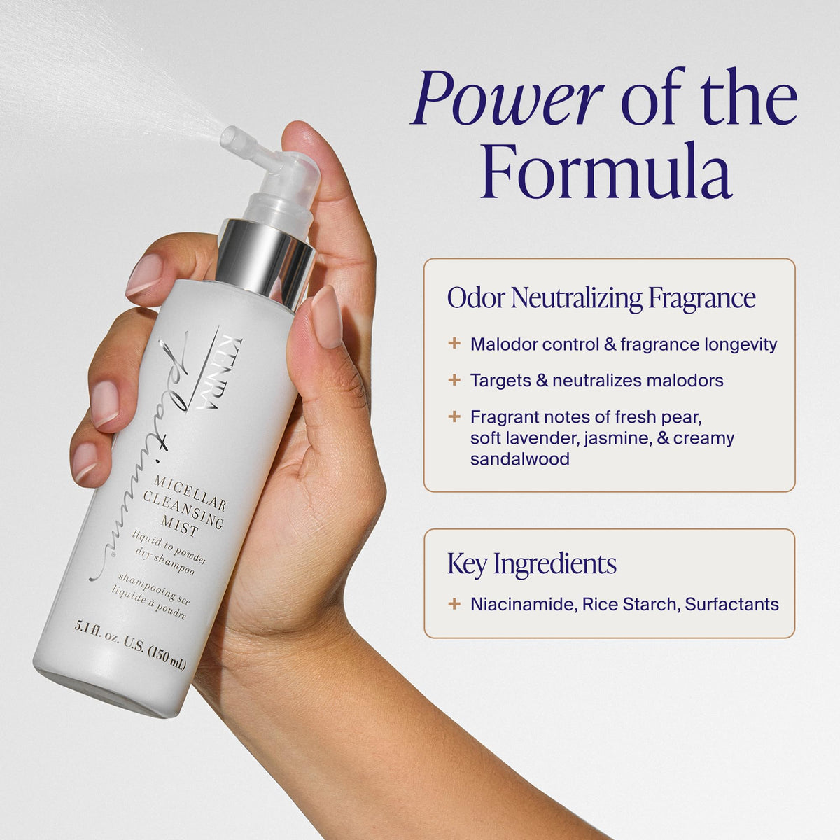 Kenra Platinum Micellar Cleansing Mist | Dry Shampoo Mist | Cleanses Roots, Absorbs Oil and Neutralizes Odor | Refresh and Extend your Style | 5.1 fl