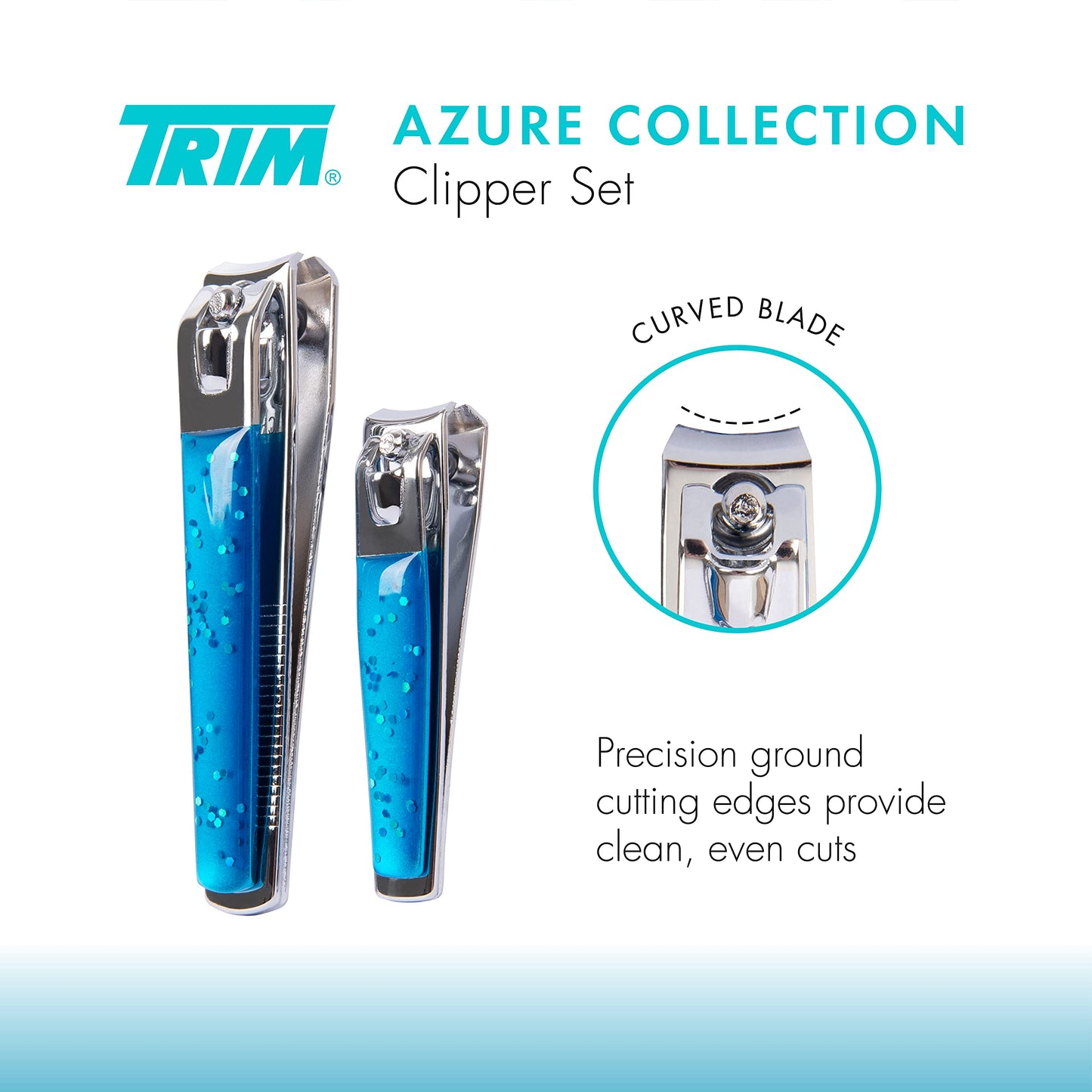 TRIM Azure Collection Clipper Set - Precision-Ground Cutting Edges for Clean, Even Cuts - Convenient and Easy to Use - Perfect for at-Home Manicures Beauty & Personal Care Trim