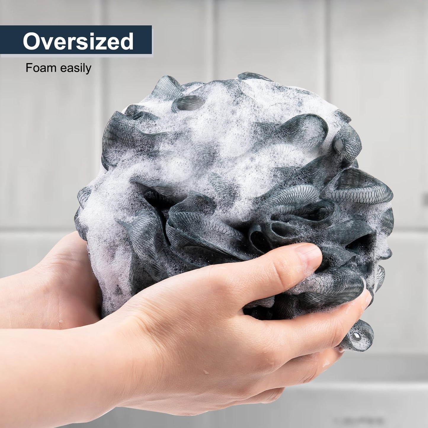 MTDLYICE Loofah Sponge XXL-100g 4 Pack, Bath Sponge Soft Mesh Shower Puff Loofah for Men, Exfoliating Body Scrubber for Women, Shower Accessories Beauty & Personal Care MTDLYICE