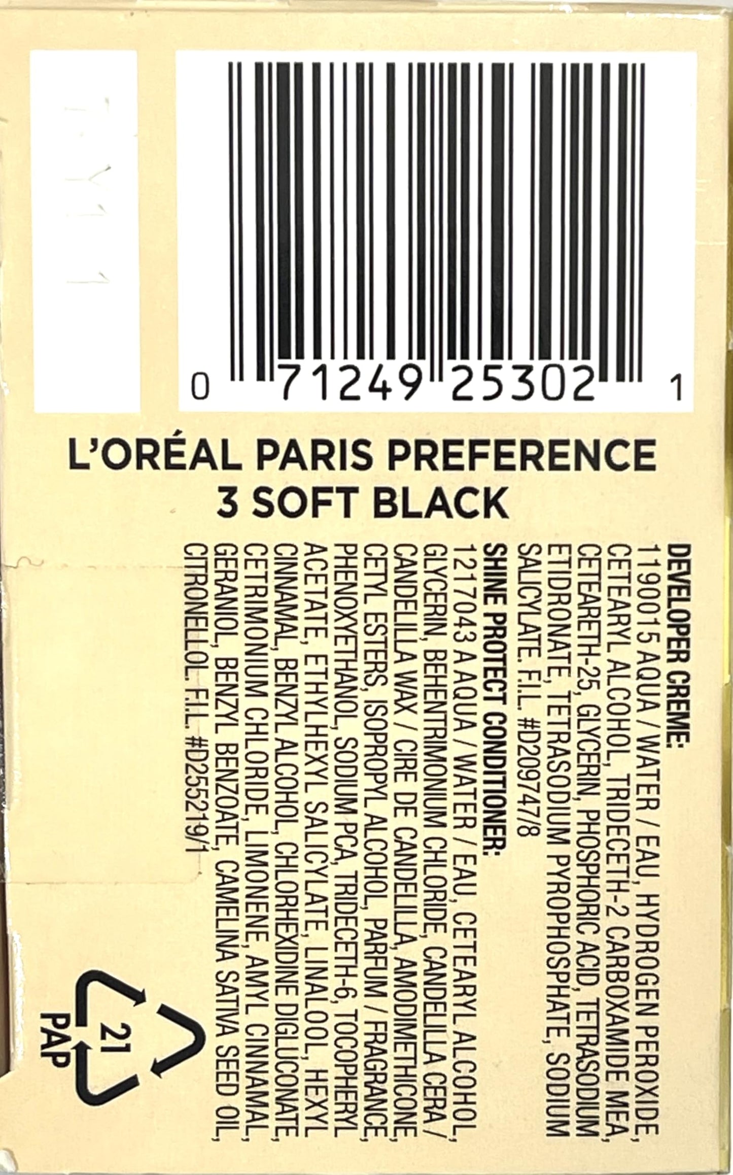 L’Oreal ParisPref Haircol 3 Soft Black Size 1ct Preference Hair Color Soft Black #3 Beauty & Personal Care L'Oreal Paris