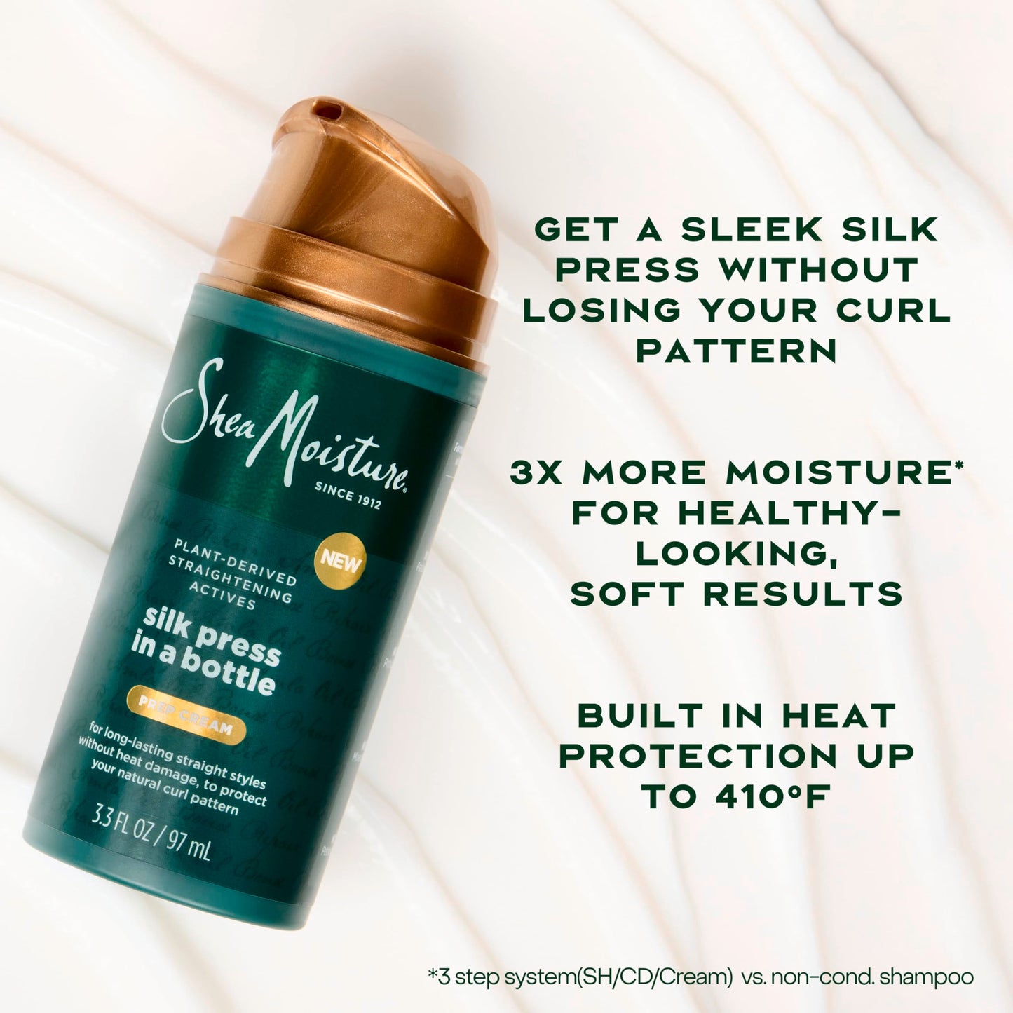 SheaMoisture Silk Press Prep Cream with Plant-Derived Straightening Actives, Alma Oil & Hydroplex Technology Provides Heat Protection While Helping Beauty & Personal Care Shea Moisture
