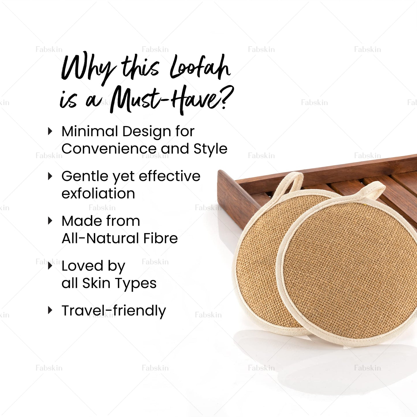 Fabskin Loofah Jute Body Scrubber For Bathing - Bath Scrub - For Men & Women - Made of Natural Organic Jute Fabric - Exfoliating & Deep Cleaning Beauty and Personal Care FABSKIN