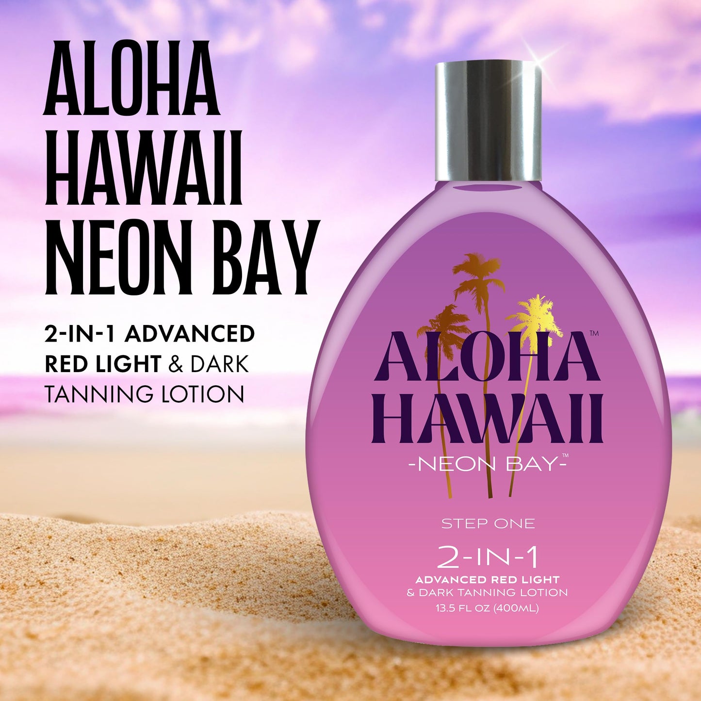 Aloha Hawaii Neon Bay Tanning Lotion, 2-in-1 Advanced Red Light & Dark Tanning with Triple Coconut Colada & Hawaiian-Dark Fruit Blend, 13.5 Fl Oz Beauty & Personal Care Brown Sugar