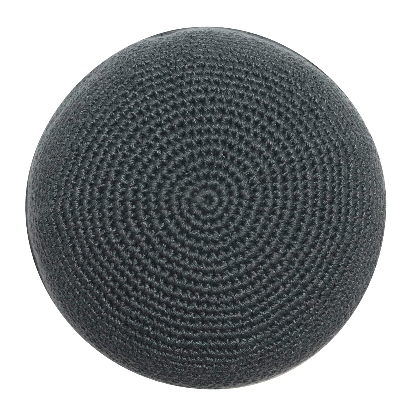 TheKufi Cotton Kufi Skull Cap - Dark Gray Hand-Crocheted 100% Cotton Head Cover M= 22.5" (57cm) Beauty and Personal Care TheKufi