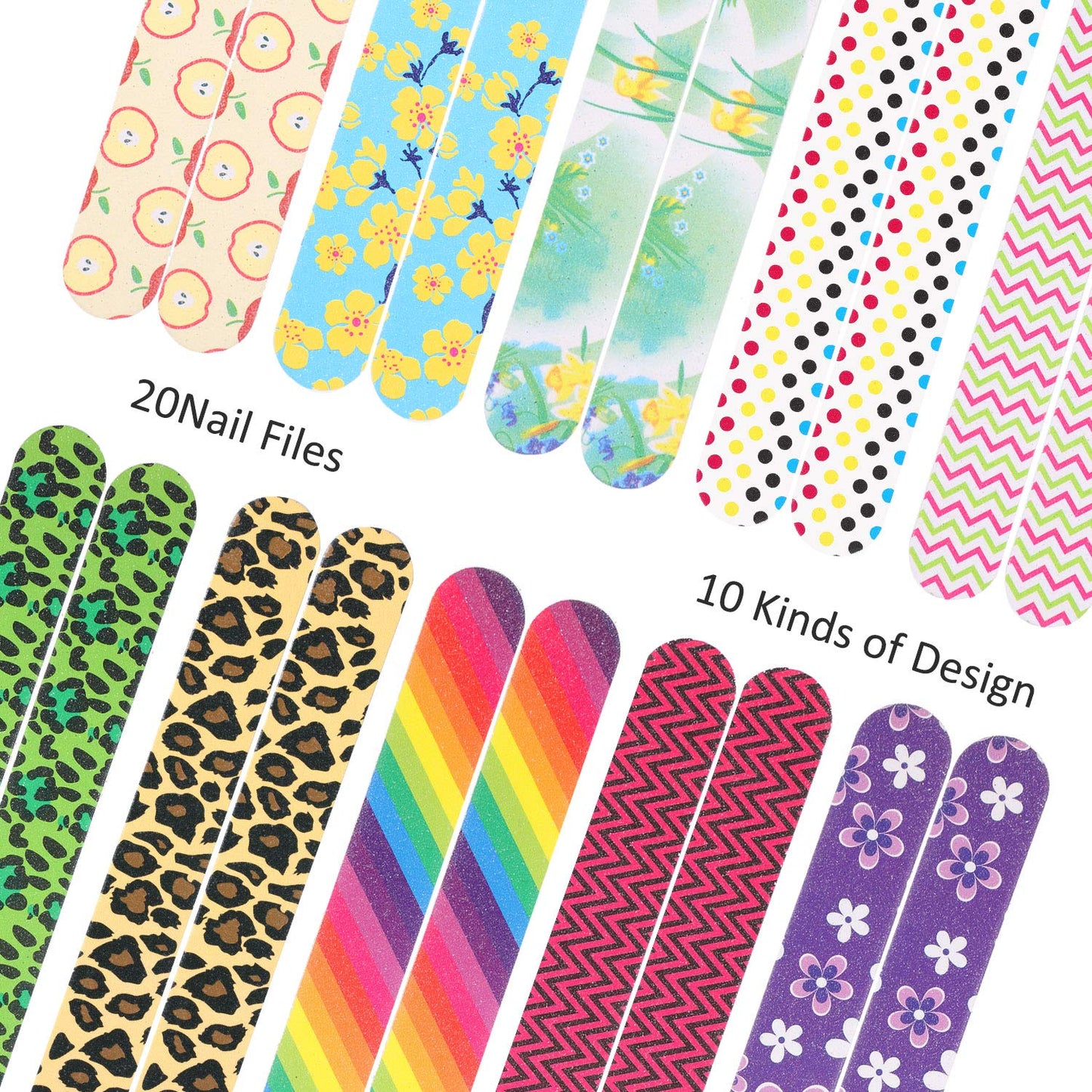 Mudder 20 Pcs Nail File Colorful Emery Boards Nail Buffer File Tools for Women Double Sided Filers for Shaping and Smoothing Toenails and Fingernails Beauty & Personal Care Mudder