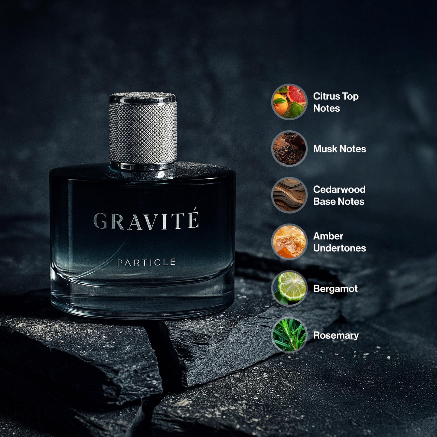 Particle Gravité Cologne Spray for Men, Long Lasting Fresh Scent, Men's Perfume Woody Citrus Fragrance, Notes of Pepper, Rosemary, Grapefruit, Cedar Beauty & Personal Care Particle