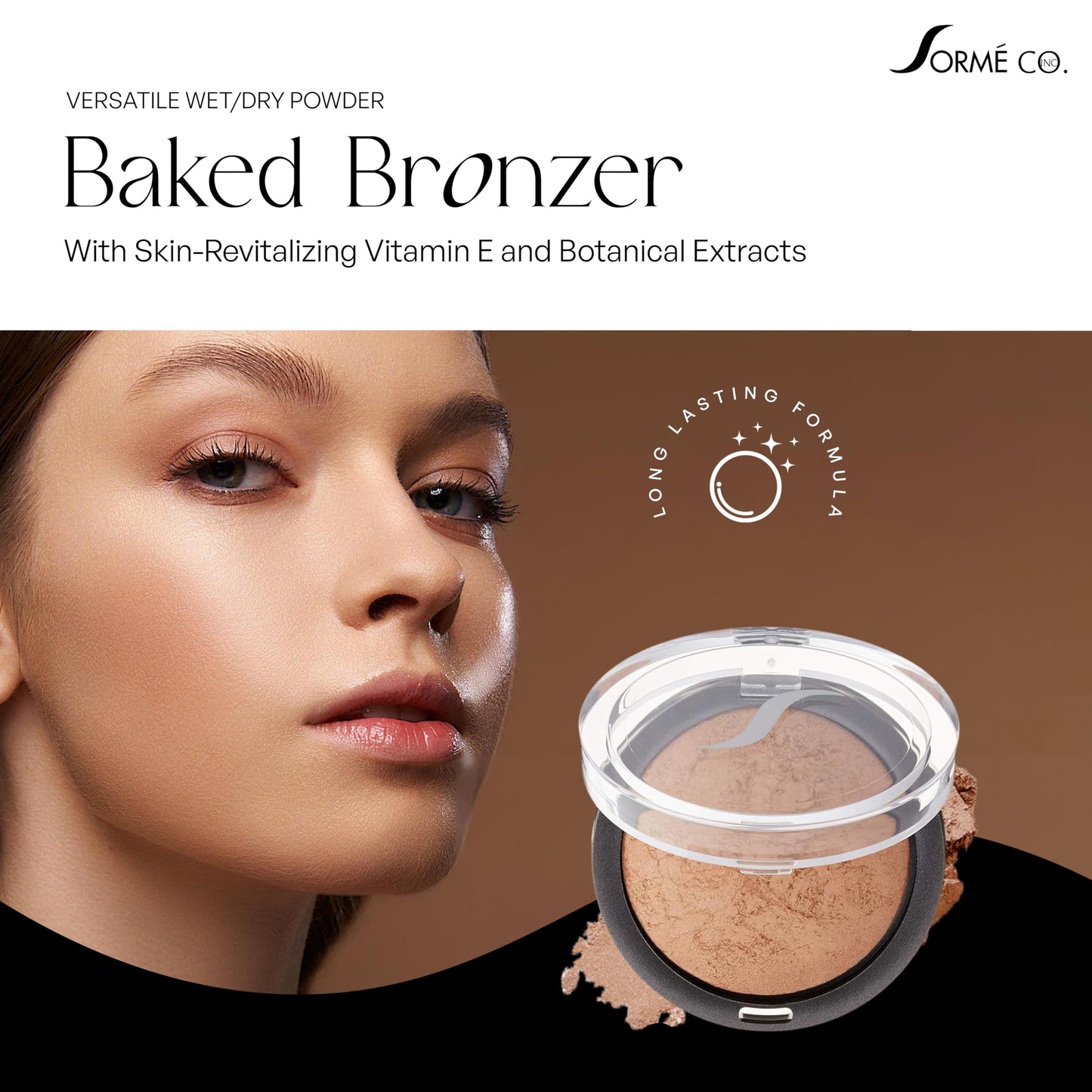 Sorme Cosmetics Baked Bronzer in Warmth (0.2oz)| With Skin-Revitalizing Vitamin E and Botanical Extracts | Versatile Wet/Dry Powder Bronzer Beauty & Personal Care SORMÉ
