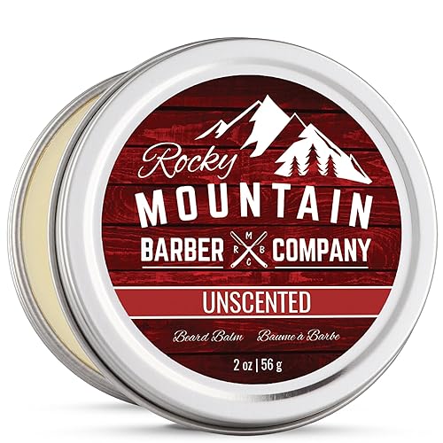 Rocky Mountain Barber Company Beard Balm - Classic Unscented - 100% Natural - Premium Wax Blend with Nutrient Rich Bees Wax, Jojoba, Coconut Oil Beauty & Personal Care Rocky Mountain Barber Company