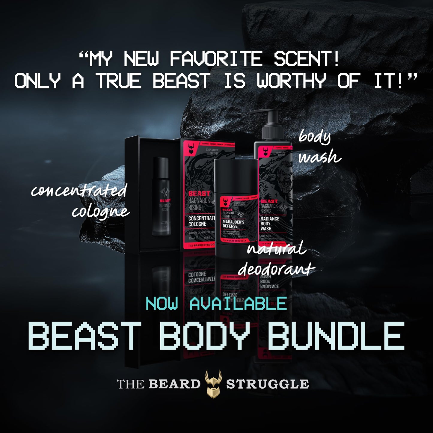 The Beard Struggle Beast Body Bundle: Eddie Hall The Beast Line Ragnarok Rising Special Edition - Men's Body Wash, Natural Aluminum Free Deodorant Beauty and Personal Care The Beard Struggle