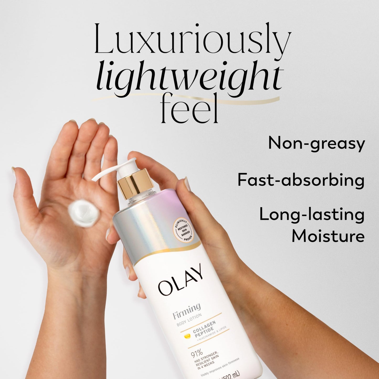 Olay Body Lotion for Women, Firming with Collagen Peptides Serum, Visibly Firmer Skin, 24hr Moisture & Hydration, Fast Absorbing Formula, Vitamin B3 Beauty & Personal Care Olay